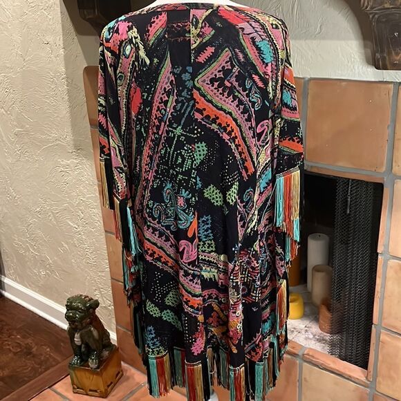 FUZZI stitch print tulle fringe dress, size M! - Picture 6 of 10